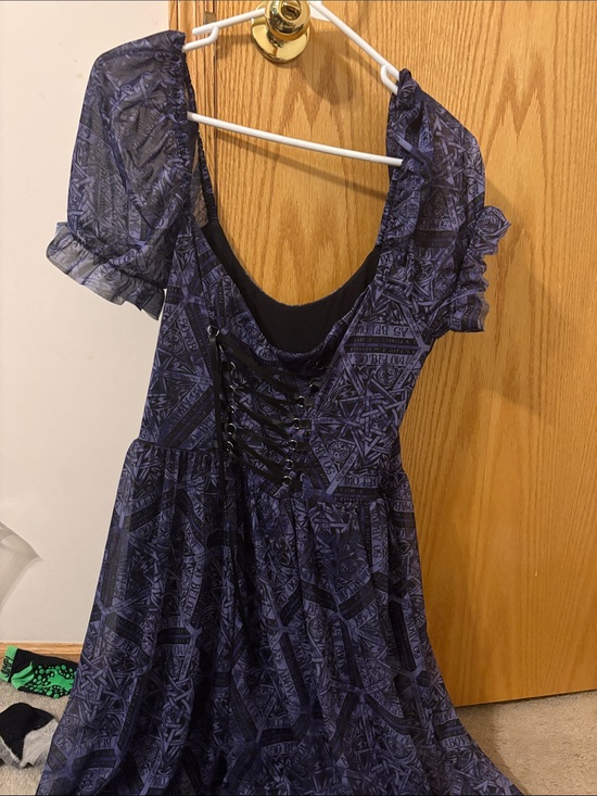 Blackmilk Dresses & Skirts - Blackmilk Dark Purple Patterned Lace-Up Midi Dress